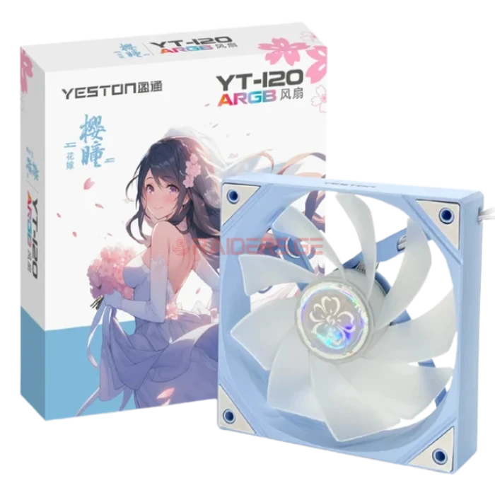 ქეისის ქულერების ნაკრები (6ცალი) Yeston SAKURA ARGB 120mm Cooler Fan Quiet Edition High Airflow Color LED 4pin PWM Silent Fan (Forward)