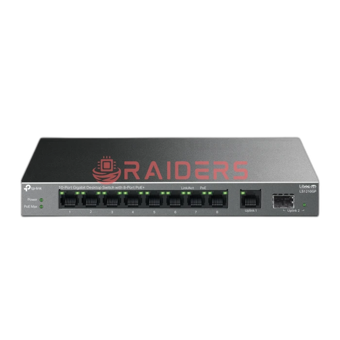 TP-Link LS1210GP 9-Port Gigabit Desktop Switch with 8-Port PoE+