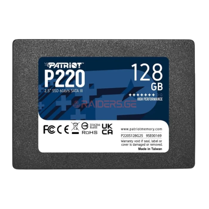 SSD დისკი Patriot P220 128GB SATA 3 2.5" - P220S128G2510